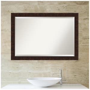 William 40.12 in. x 28.12 in. Rustic Rectangle Framed Mottled Bronze Bathroom Vanity Mirror