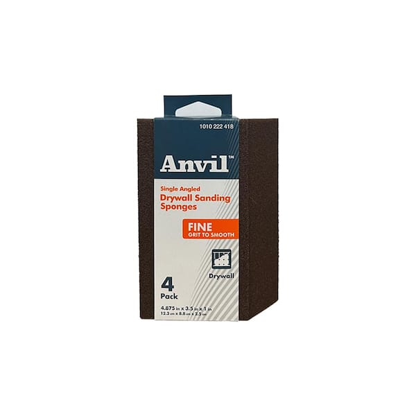 Anvil 3.5 in. x 4.875 in. x 1 in. 150 Grit Fine Drywall Sanding Sponge (4-Pack)