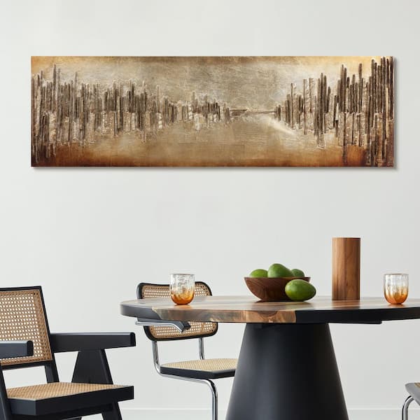 72 in. x 22 in. "Passages" Mixed Media Hand Painted Dimensional Wall Art