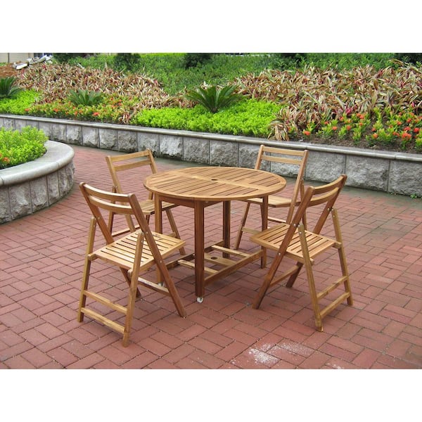 Northbeam Folding Acacia Wood Outdoor Dining Chair 4 Pack Mpg Tbs01 Ch The Home Depot