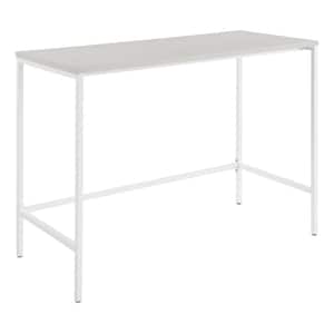 Contempo 42 in. Desk in White Oak with Campanula White Metal (Set of 1)