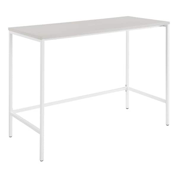 OSP Home Furnishings Contempo 42 in. Desk in White Oak with Campanula White Metal (Set of 1)