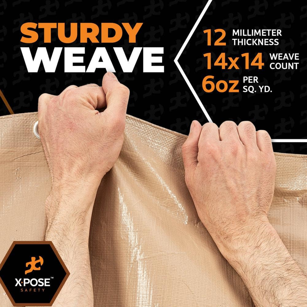 Extra Heavy Duty Tan Polyethylene Tarp 10' x 10'