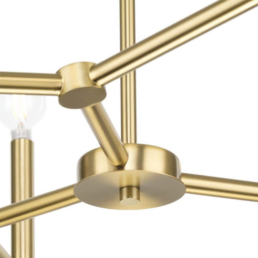 Arya Brushed Gold 12-Light Modern Linear Chandelier