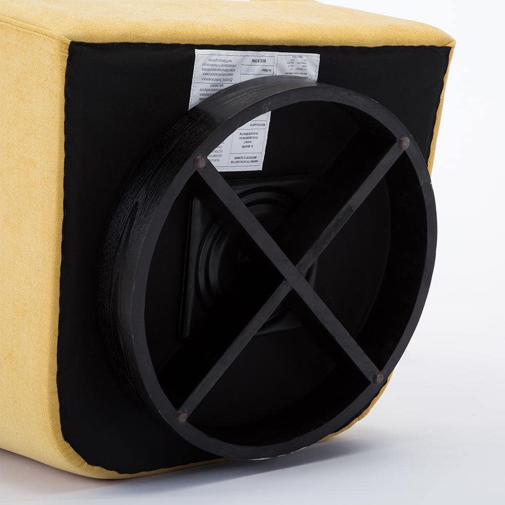 Goldenrod Wood Swivel Barrel Accent Chair with Black Base