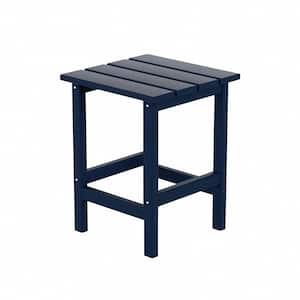 Mason 18 in. Navy Blue Poly Plastic Fade Resistant Outdoor Patio Square Adirondack Side Table