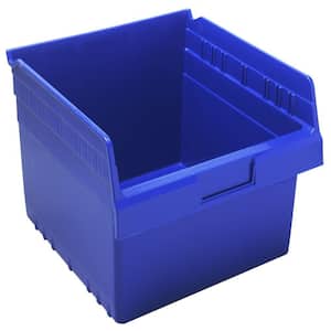 Store-Max 8 in. Shelf 4.5 Gal. Storage Tote in Blue (8-Pack)