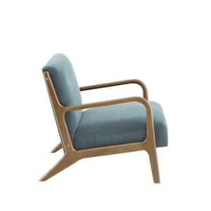 Novak Teal Mid-Century Modern Accent Armchair