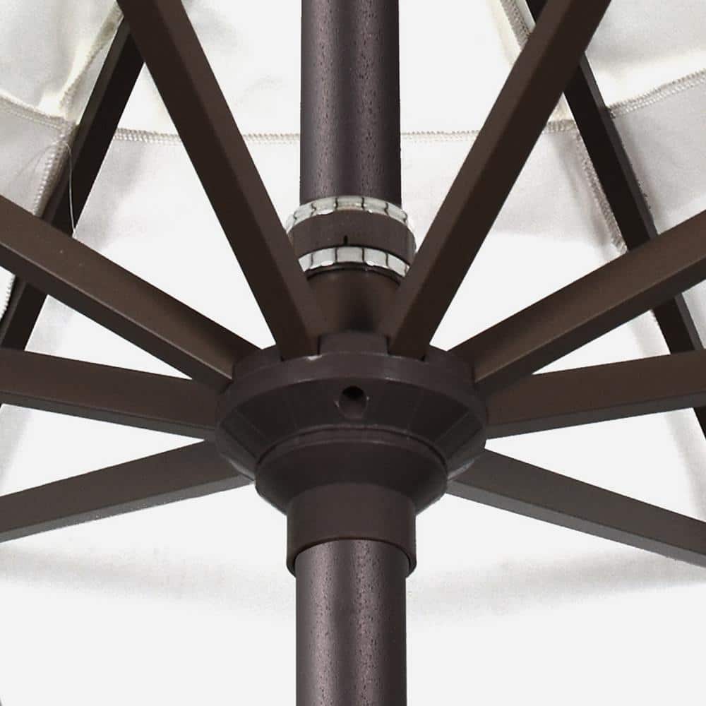 11 ft. Jockey Red Octagon Market Patio Umbrella with Bronze Aluminum Pole