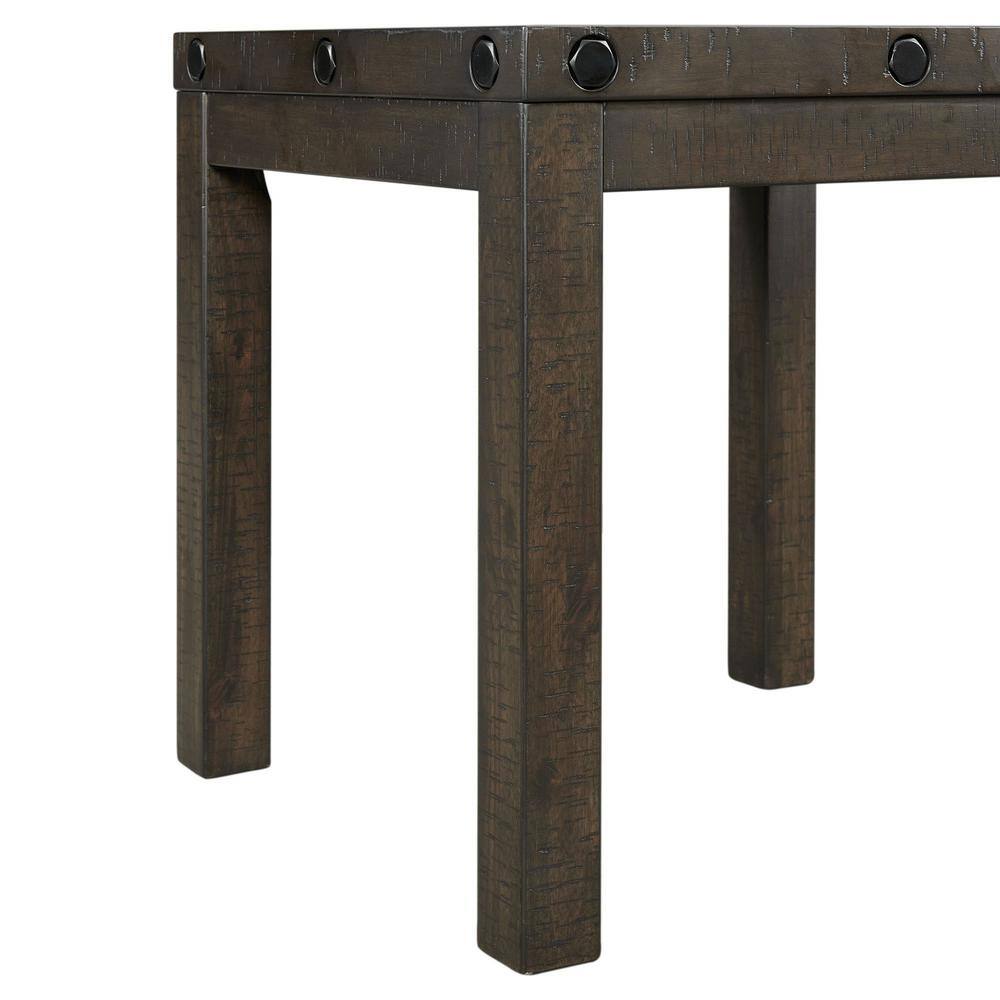 24" Gray Acacia Wood Square End Table with USB Port