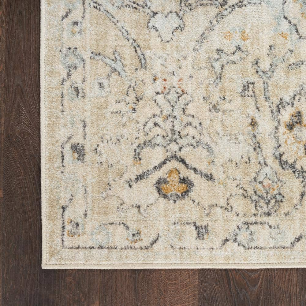Handmade Cream Rectangular Synthetic Easy Care Rug 5' x 7'