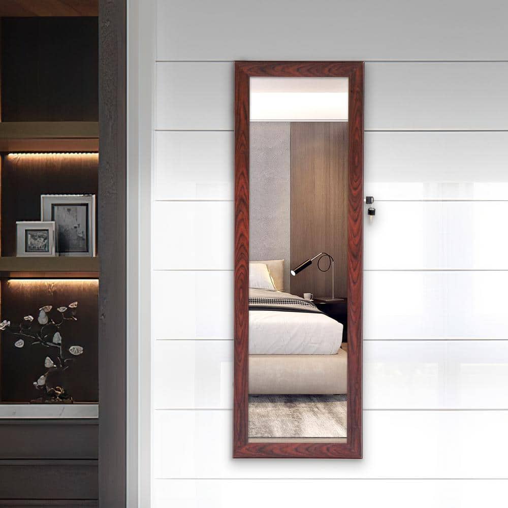 Door Wall-Mounted Fashion Simple Automatic White LED Light Mirrored Jewelry