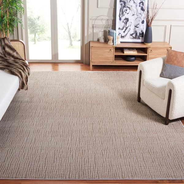 Continental 7 ft. x 9 ft. Beige/Gray Gradient Striped Area Rug