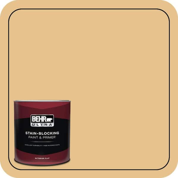 BEHR ULTRA 1 qt. #T17-02 Gold Hearted Flat Exterior Paint & Primer