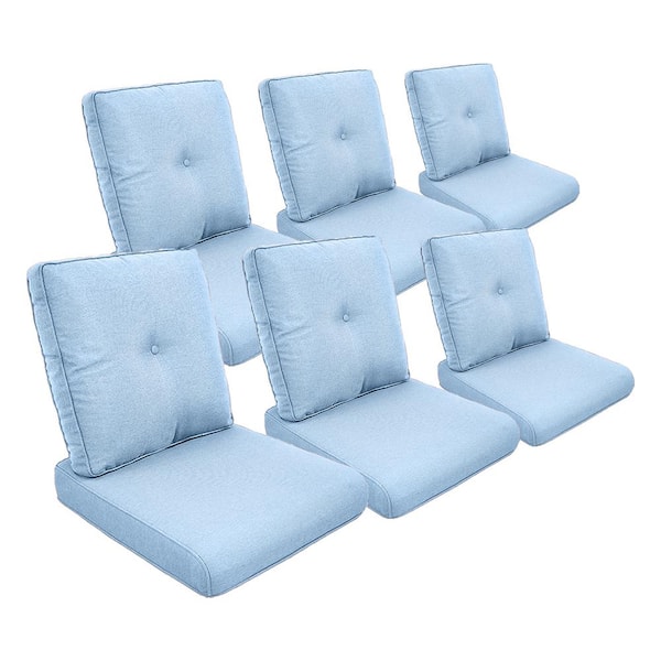 Opohoro ArcoBay 22 in. x 25 in. x 4 in. 12-Piece Deep Seating Outdoor Lounge Chair Replacement Cushion Set in Baby Blue