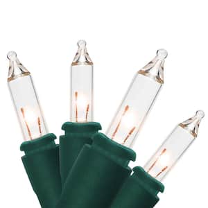 50-Light Designer Series Clear Mini Lights, Green Wire