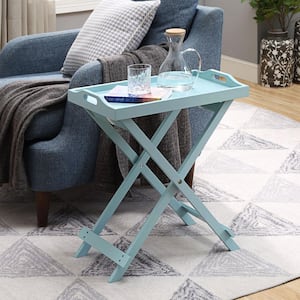 Designs2Go 22 in. Sea Foam Standard Rectangle Wood Folding Trade End Table