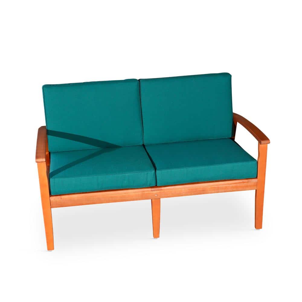 ITOPFOX Outdoor Natural Wood Dining Bench, 53 in. W Patio Loveseat with