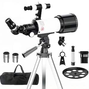 Portable Astronomical Telescope with Adjustable Tripod, Smartphone Adapter and a Bluetooth Controller Black/White