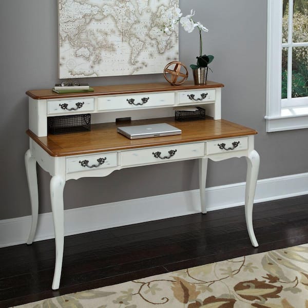 Home Styles Rubbed White and Distressed Oak Hutch with Hutch