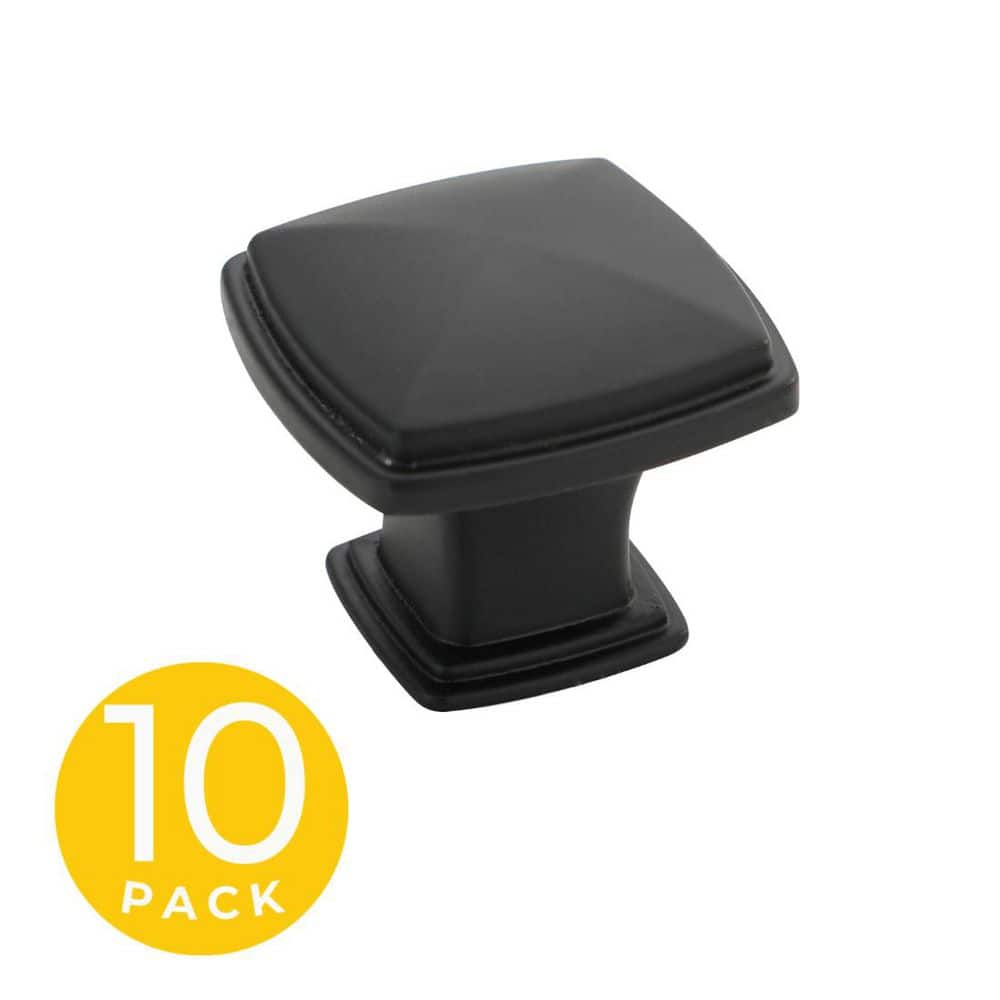 Park Ave Style 1.25 in. Modern Square Matte Black Cabinet Knob (10-Pack) price history on PriceWatchPro