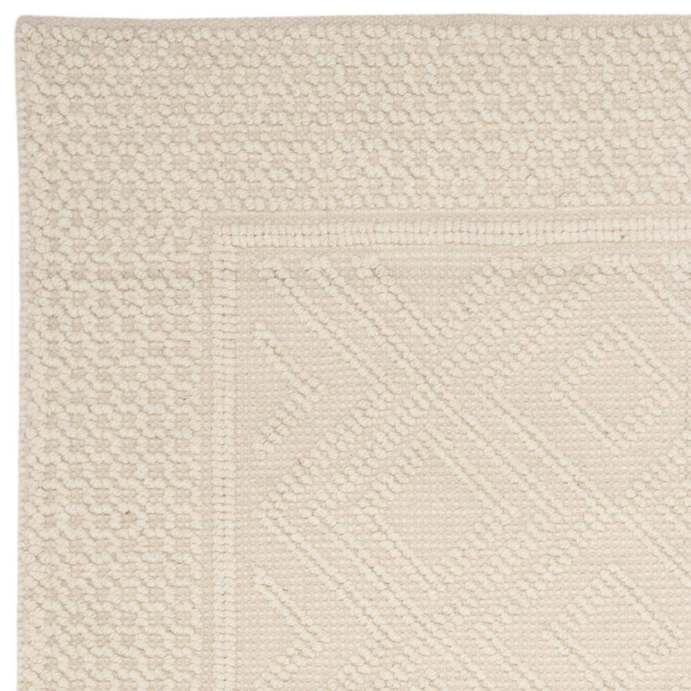 Ivory Hand-Knotted Wool Rectangular 6' x 9' Area Rug