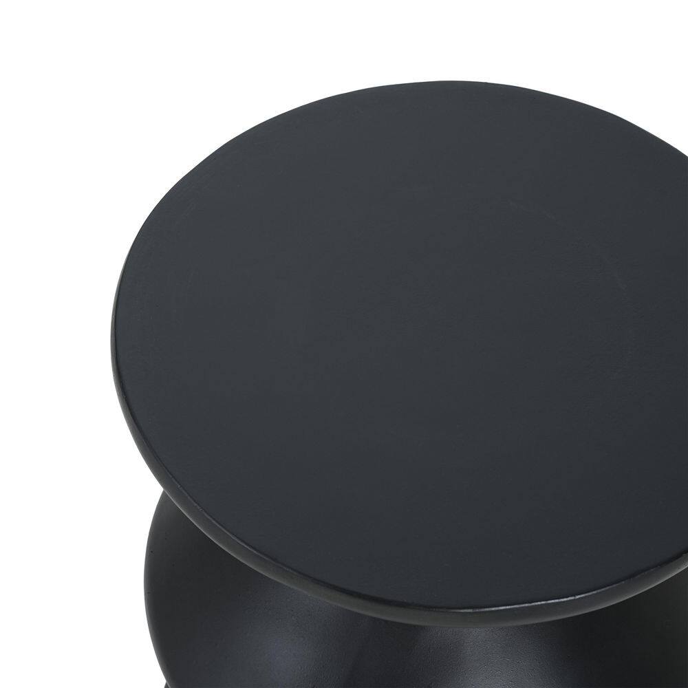 Beauden 13.75 in. Black Short Round Concrete End Table - thumbnail 8