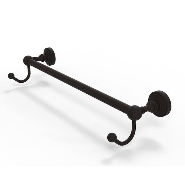 Allied Brass Waverly Place Collection 30 in. Towel Bar with Integrated Hooks in Oil Rubbed Bronze
