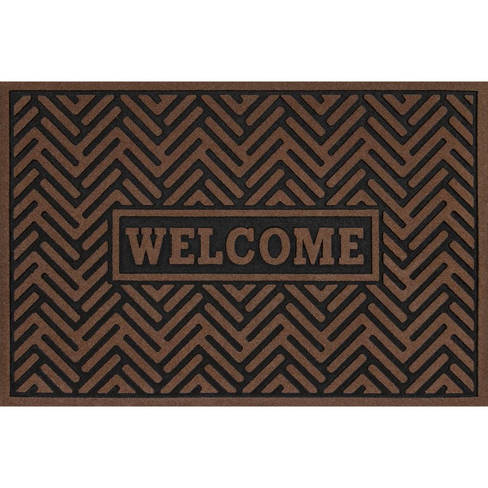 Geo Welcome Charcoal 24 in. x 36 in. Door Mat by TrafficMaster Use
