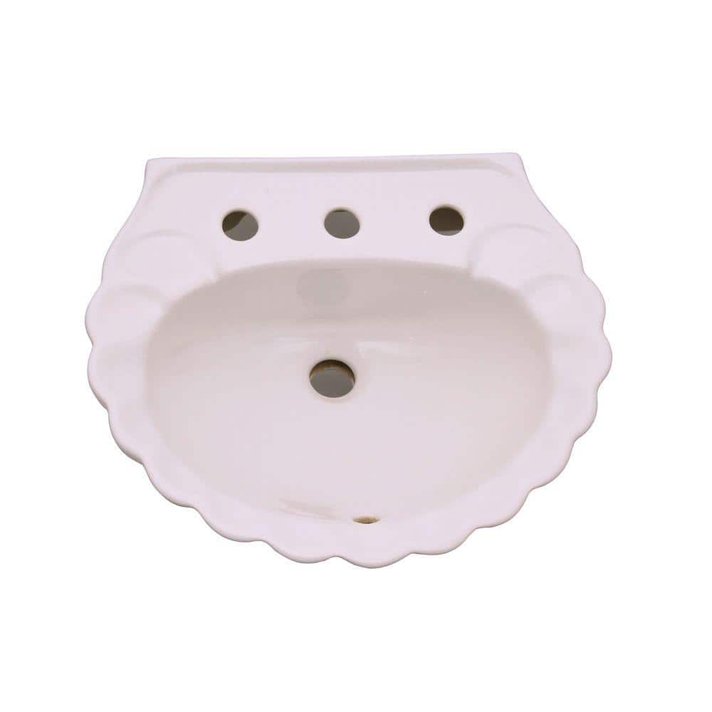 Bali 19'' White Vitreous China Pedestal Sink with Overflow