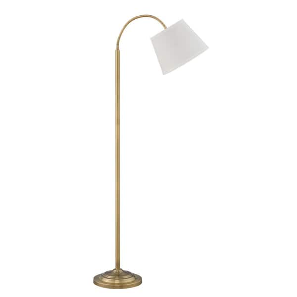 Flettere 63 In Satin Antique Brass Task Floor Lamp A4006lh Sgl The Home Depot Flettere 63 In Satin Antique Brass, Traditional Brass Floor Lamp