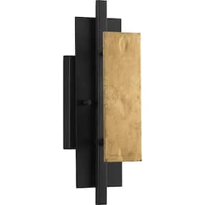 Lowery Collection 1-Light Black/Distressed Gold Luxe Wall Light