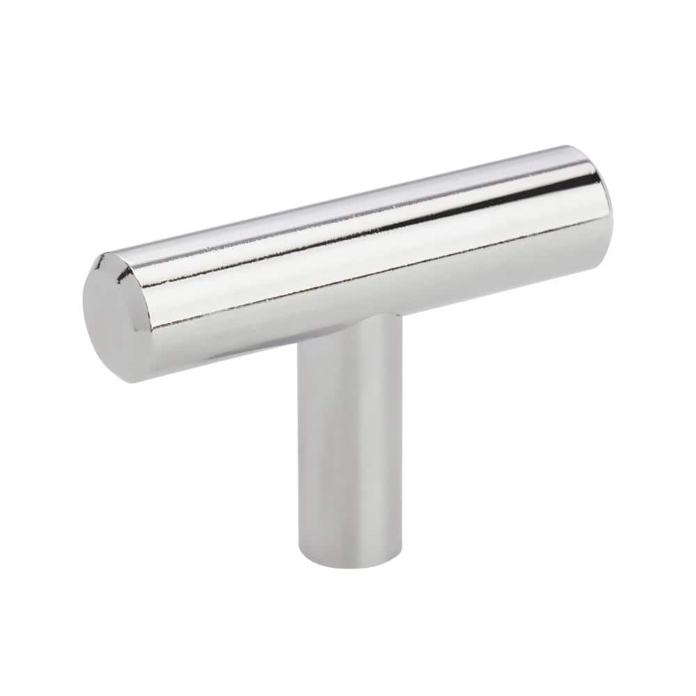Polished Chrome Modern Bar Pull Knob with Mounting Hardware