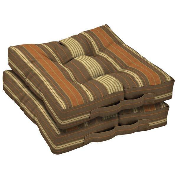 Arden Olivia Stripe Cocoa Deck Cushion (Set Of 2)-DISCONTINUED