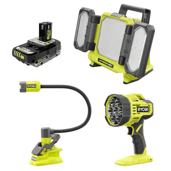 ONE+18V 3-Tool Lighting Kit with ONE+18V 2.0 Ah Lithium-Ion HIGH PERFORMANCE Battery