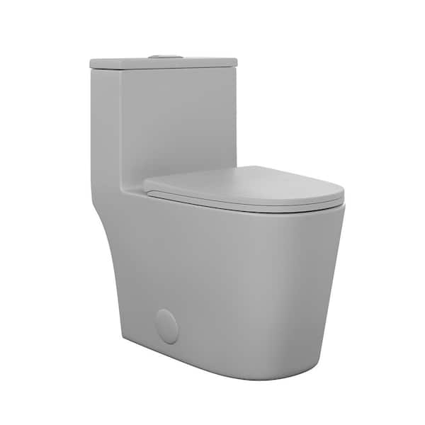 Swiss Madison Dreux 1-Piece Elongated Dual Flush Toilet in Matte Grey 0.95/1.26 GPF