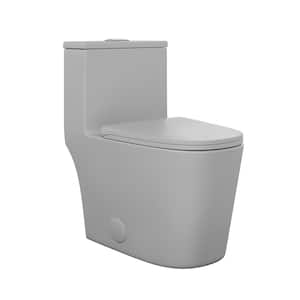 Dreux 1-Piece Elongated Dual Flush Toilet in Matte Grey 0.95/1.26 GPF