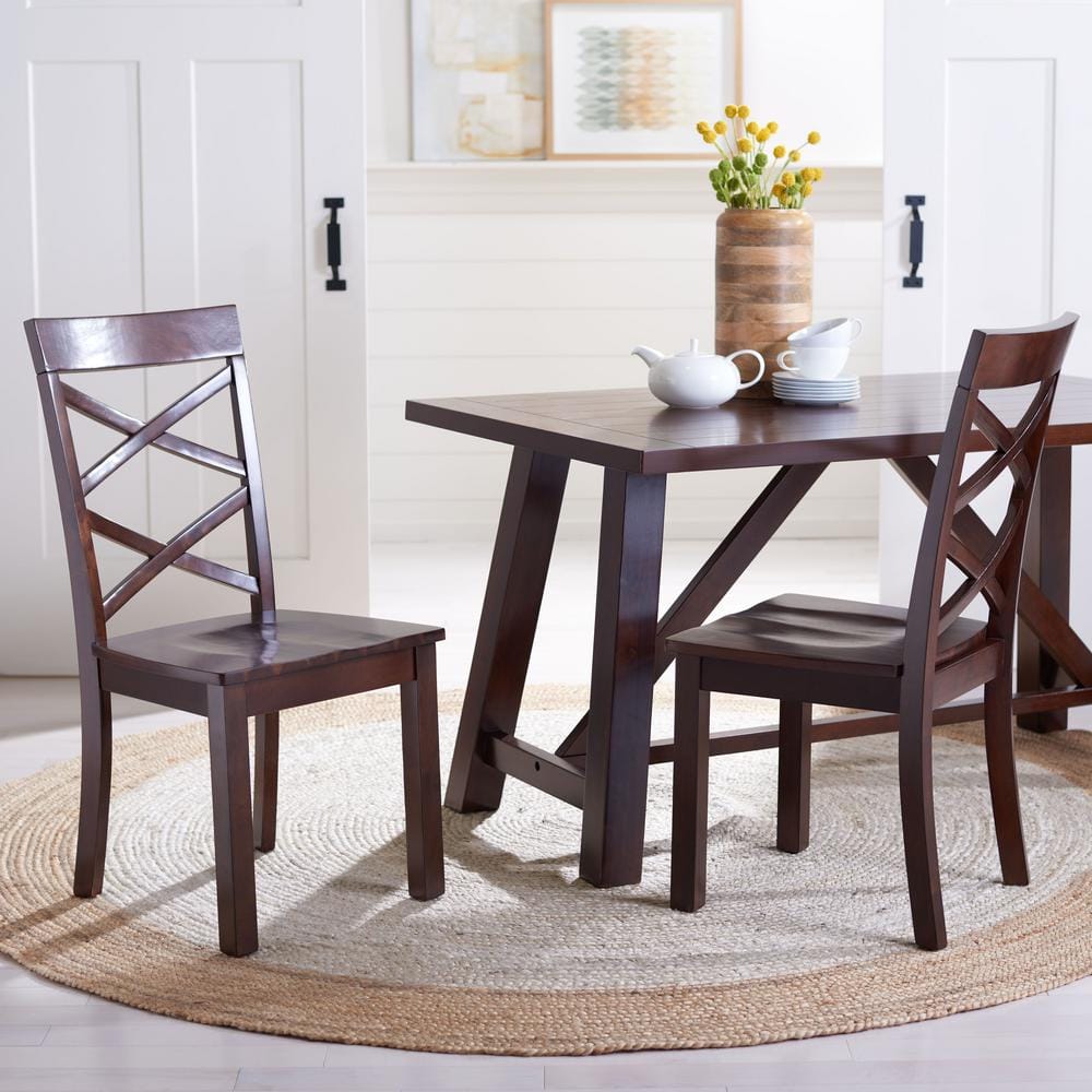 Ainslee Traditional Brown Upholstered Dining Chair Set
