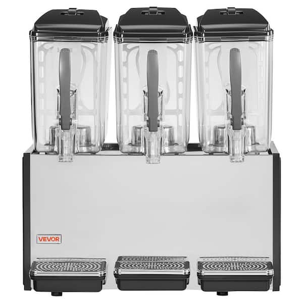 Commercial Beverage Dispenser, 3 Tanks 12.7 qt. Per Tank Juice Dispenser with 45℉ to 54℉ Cooling Temperature