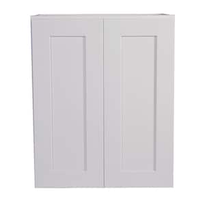 Brookings Plywood Assembled Shaker 24x24x12 in. 2-Door Wall Kitchen Cabinet in White