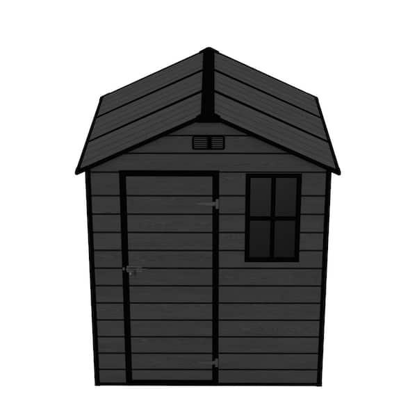6 ft. W x 6 ft. D Resin Storage Shed, Outdoor Tool Storage Shed for Backyard, Garden