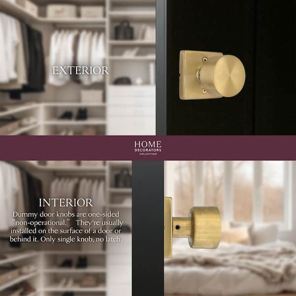 Ridgeway Brushed Gold Dummy Door Knob with Square Rose