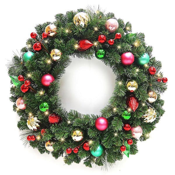 battery light up christmas wreath