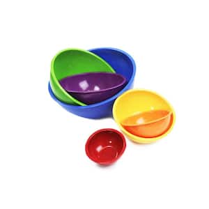 6-Piece Melamine Plastic Bright Multicolored Mixing Bowls Set
