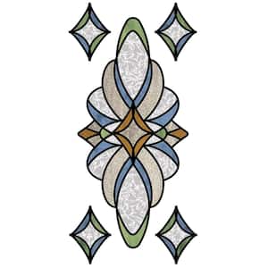 Blue Meriden Stained Glass Wall Decal (Set of 2)