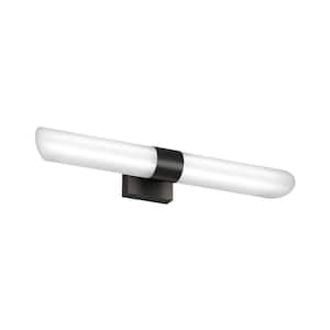 Wilton 27 in. 1 Light Black Modern Integrated LED 5 CCT Vanity Light Bar for Bathroom
