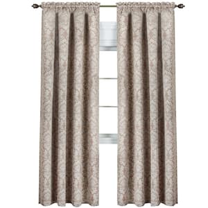 Sutton 52 in. W x 84 in. L Polyester Blackout Window Panel in Tan