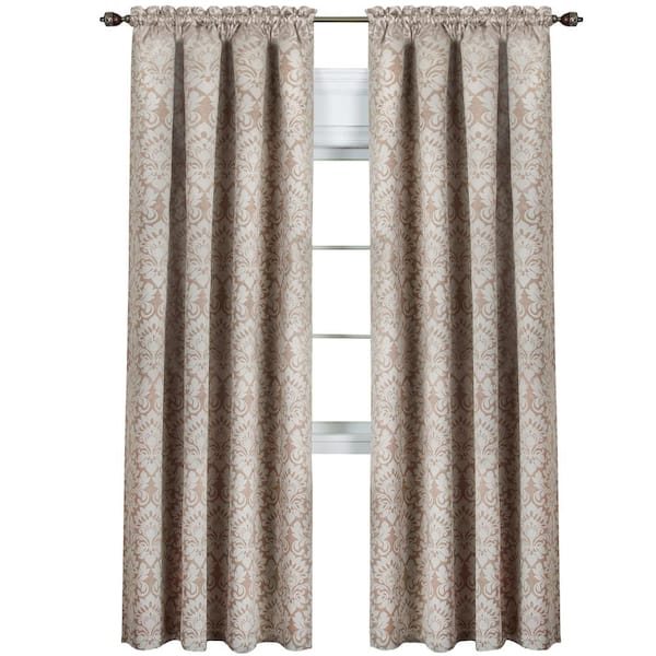 ACHIM Sutton 52 in. W x 84 in. L Polyester Blackout Window Panel in Tan