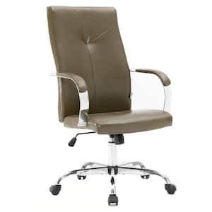 Sonora Olive Green Modern High Back Adjustable Height Leather Conference Office Chair with Tilt and 360° Swivel