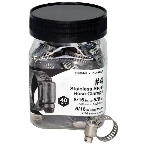 Apollo 3/8 in.-5/8 in. Stainless Steel Hose Clamp Jar -No. 4 (40-Pack)